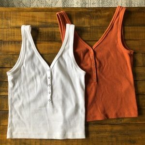 Lot of two cropped henley tanks from Abercrombie